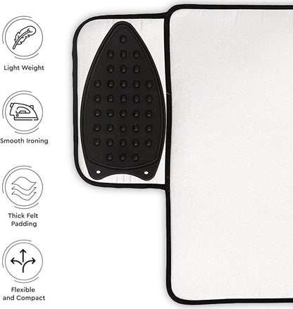 Encasa Homes Ironing Mat/Pad - Metallic Silver (Small 28"x20") with 5mm Foam Padding & Silicone