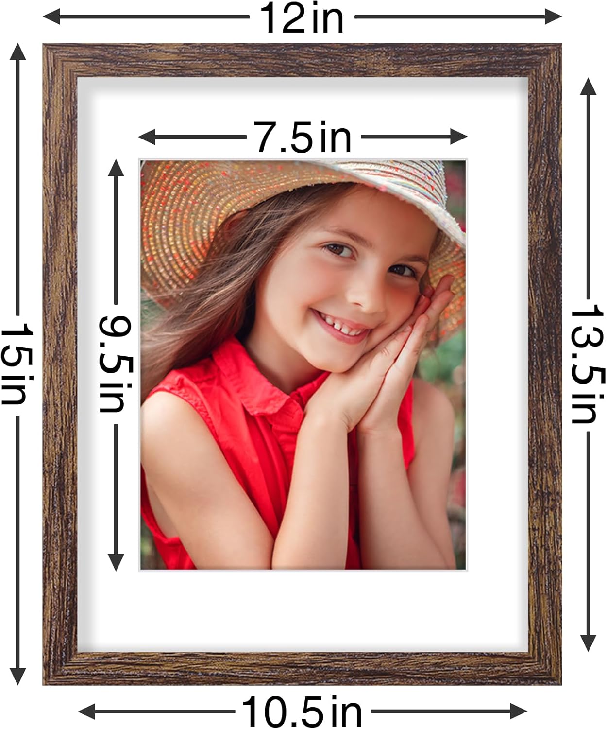 Vittanly 11x14 Picture Frames Set of 9, Shatter Resistant Plexiglass, Display 8x10 Pictures with