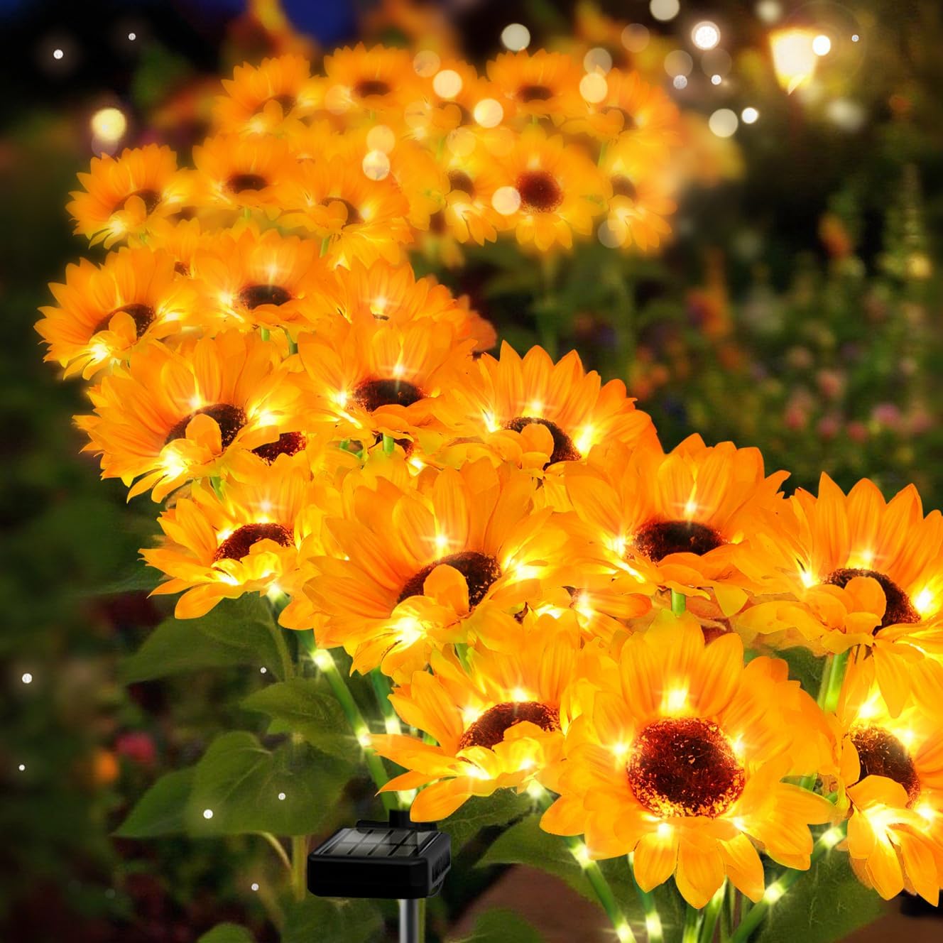 Solar Sunflower Lights 6 Pack with 36 Sunflower Solar Lights Outdoor Garden Decor Birthday Gift for