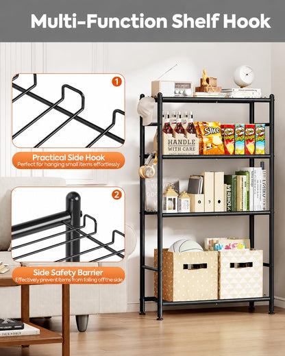 APEXCHASER Metal Storage Shelves 4-Tier, Wire Shelving Unit for Kitchen