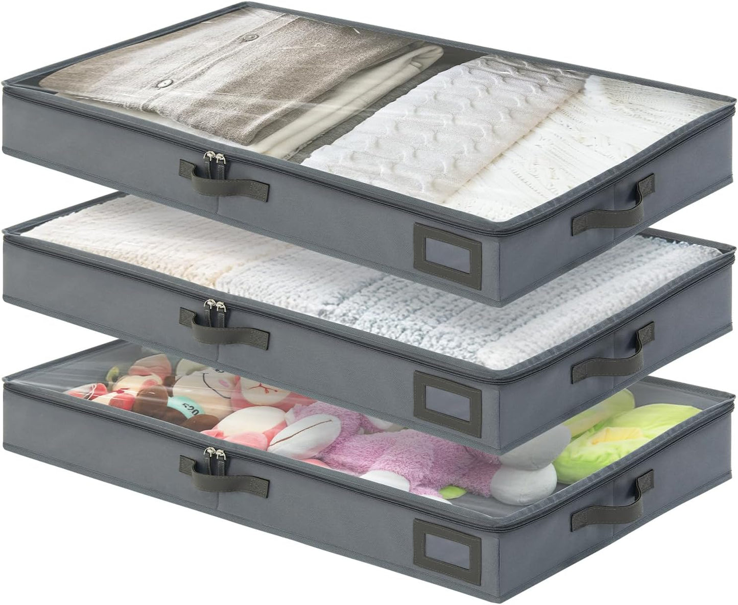 4-Inch Under Bed Storage Containers, Low Profile UnderBed Storage Organizer, Under Crib/Couch