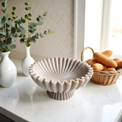 10" Large Decorative Bowl decor, Scalloped Bowls for Modern Home Decor,Ruffle Decor,Stylish Key