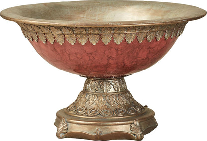 Touch of Class Cambria Cinnabar Marbled Traditional Centerpiece Pedestal Bowl Table Decoration