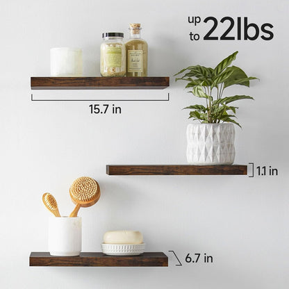 BAYKA Bathroom Floating Shelves for Wall – Bathroom Shelf Over Toilet Farmhouse Rustic Wood for
