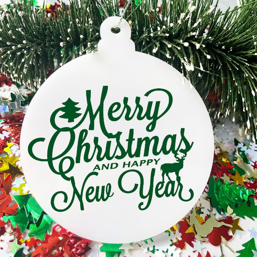 20pcs 4 Inch White Acrylic Christmas Ornaments Blanks - Unfinished Round Acrylic Ornaments for DIY