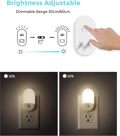 L LOHAS LED Motion Sensor Night Light Plug in, Motion Activated Night Light, 5000K Daylight White