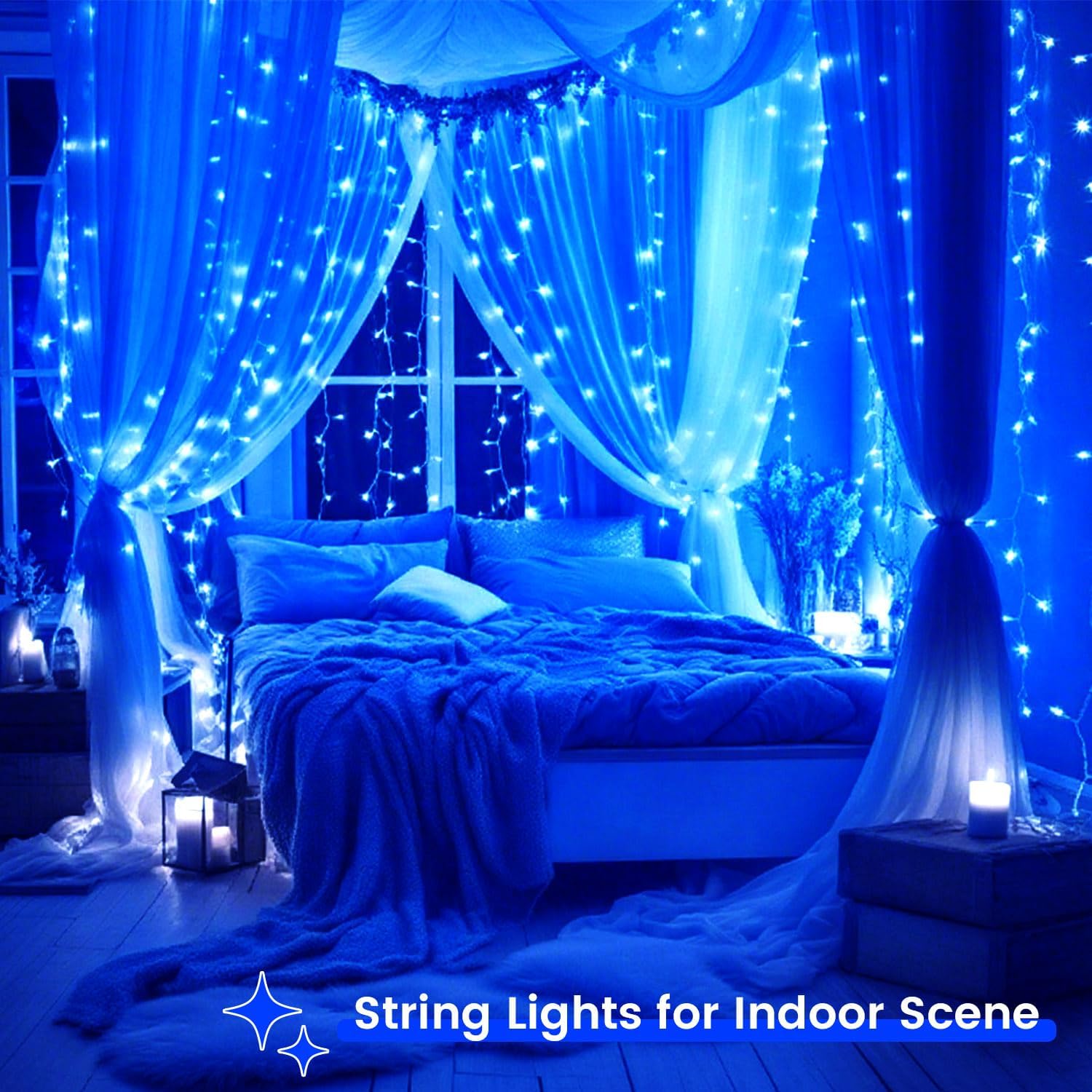 2 Pack Halloween String Lights Battery Operated with Timer, 66FT 200 LED Waterproof Battery Twinkle
