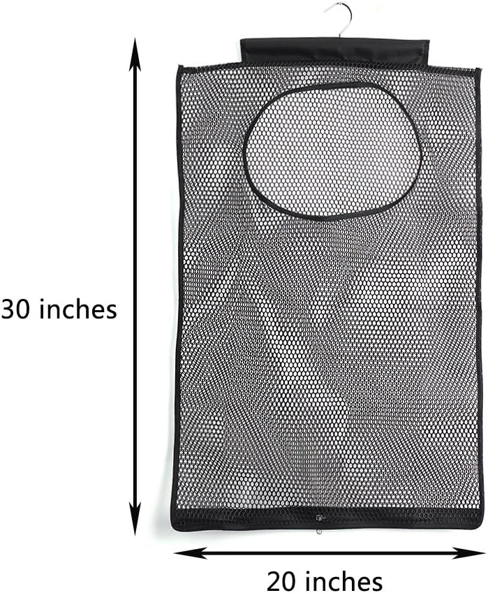 ALYER Breathable Mesh Laundry Hamper,Foldable Hanging Closet Storage Basket,Portable Space Saving