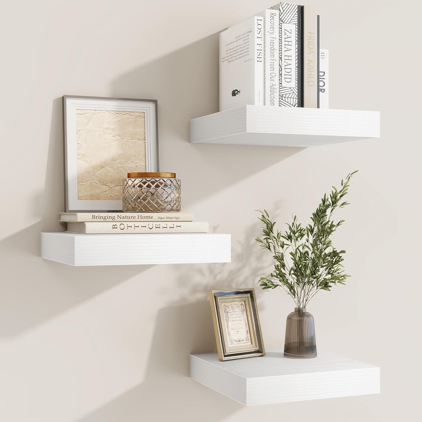 fuqing Floating Shelves for Wall, Bathroom Shelf Wall Mounted for Storage, Shelves with Invisible