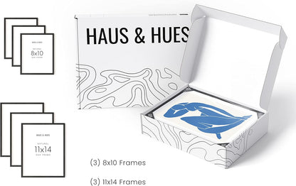 HAUS AND HUES Gallery Wall Picture Frames - Set of 6 Black Picture Frame Sets For Wall Collage