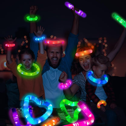 24 PCS Light Up Party Favors Supplies for Kids 4-8-12,Bulk Glow Sticks Bracelet Necklace