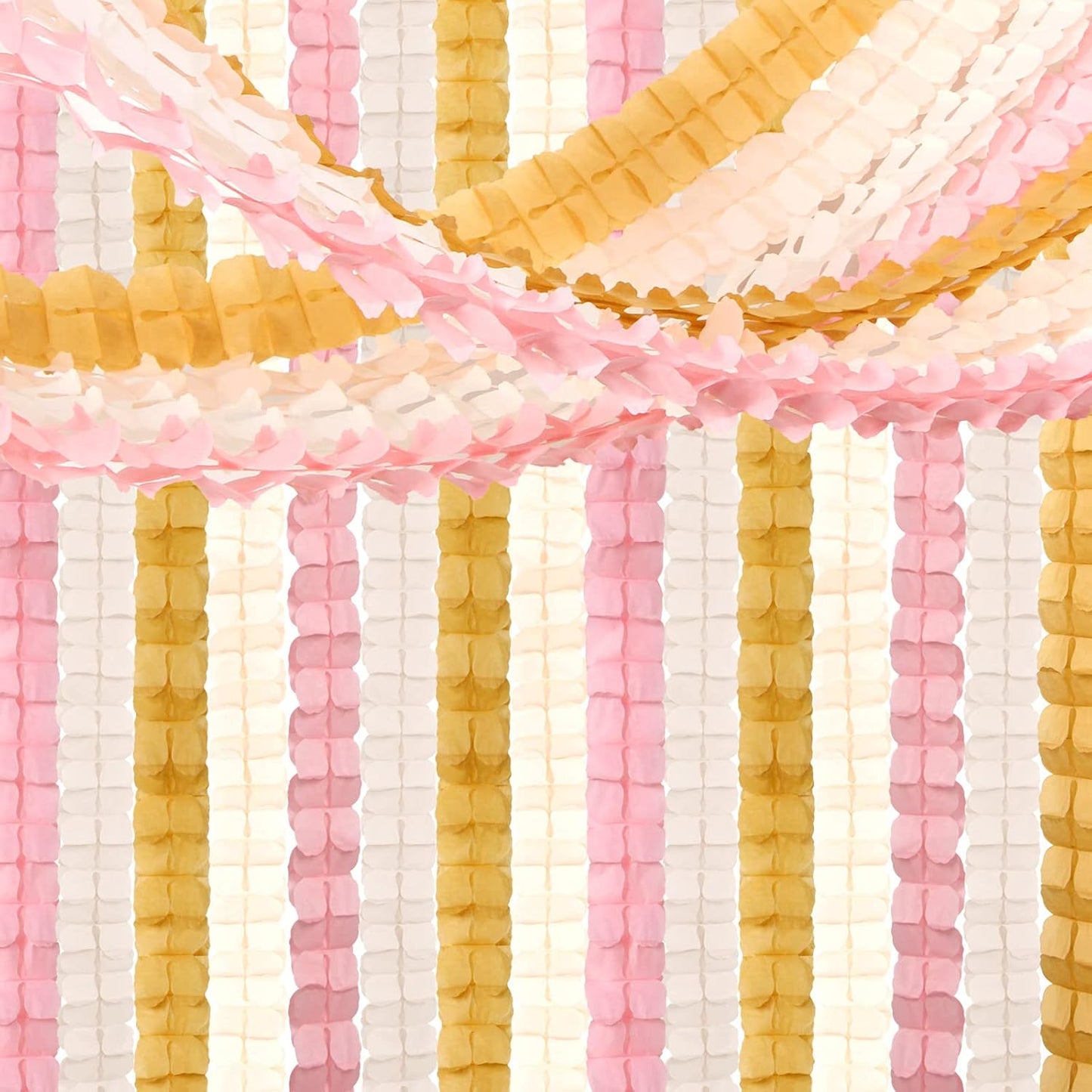Pink-Peach Gold Party-Decorations Streamers-Garland - 12pcs 4-Leaf Clover Paper Streamer,Bridal