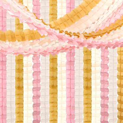 Pink-Peach Gold Party-Decorations Streamers-Garland - 12pcs 4-Leaf Clover Paper Streamer,Bridal