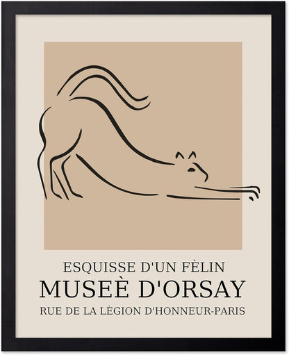 Poster Master Vintage Poster - Retro Cat Print - Line Drawing Art - Sketch Art - Gift for Boys