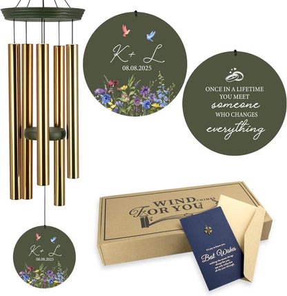 2025 Wedding Wind Chimes for Couple, Deep Tone Personalized Wind Chime, Wedding Gifts for Couples