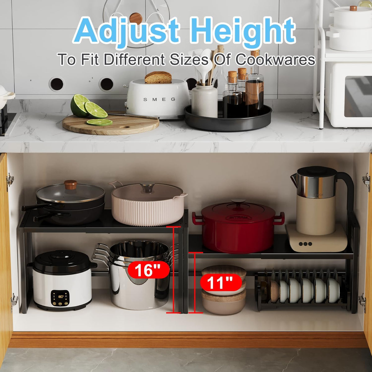 Expandable Metal Storage Shelves,110LBS Heavy Duty Shelving Units and Storage For Small Appliance