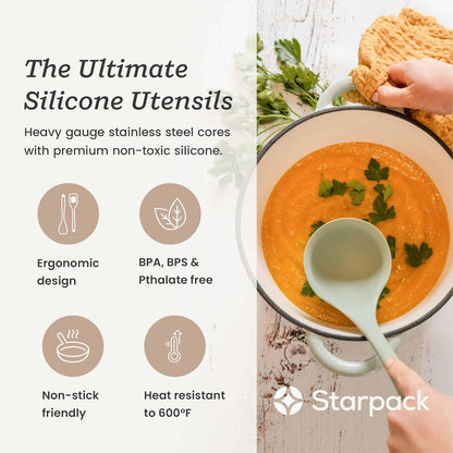 Starpack 'Like a Boss' XL Premium Silicone Cooking Utensils Set (6 Pcs) - Heat Resistant Kitchen