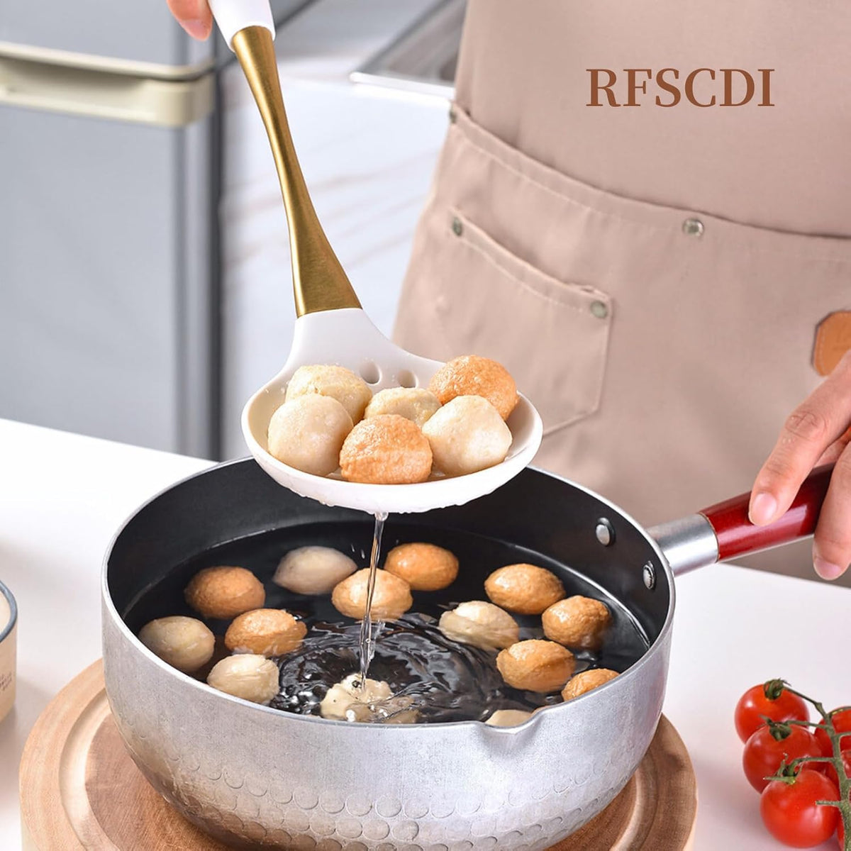 Elegant White Gold Silicone Cooking Utensils Set - Non-Toxic, Dishwasher Safe Kitchen Utensils Set