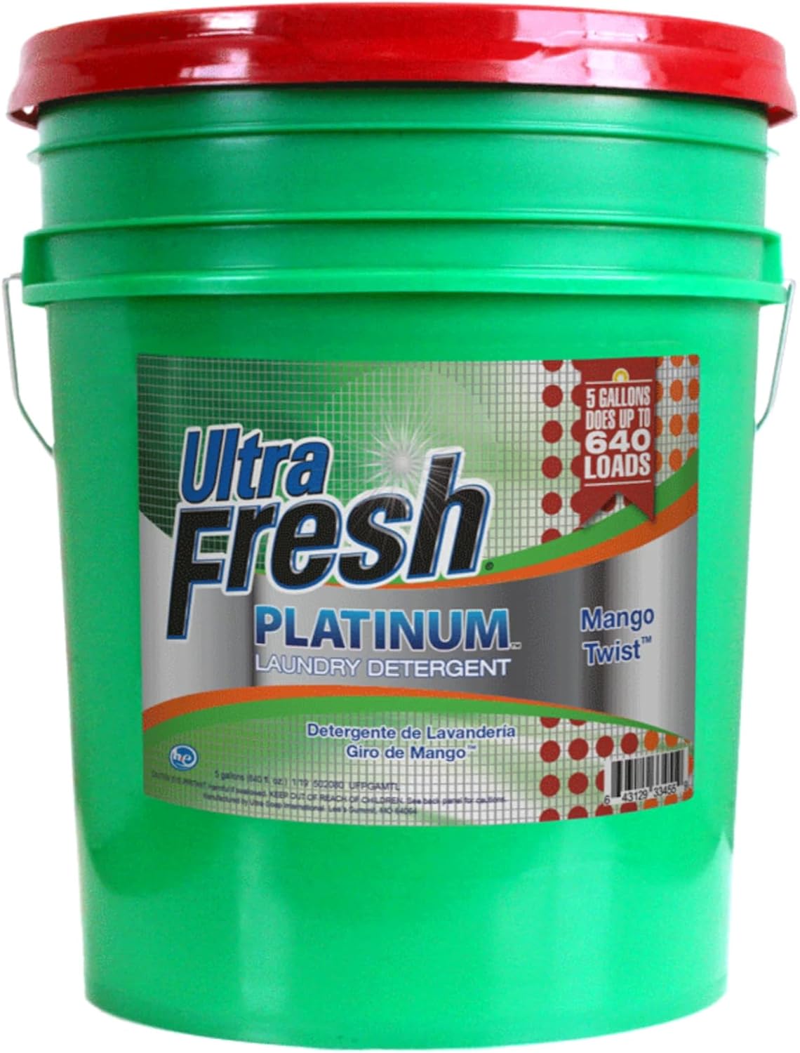Ultra Fresh 5 Gallon Liquid Laundry Detergent Washing Soap for All Machine Types, 3X Platinum, Up
