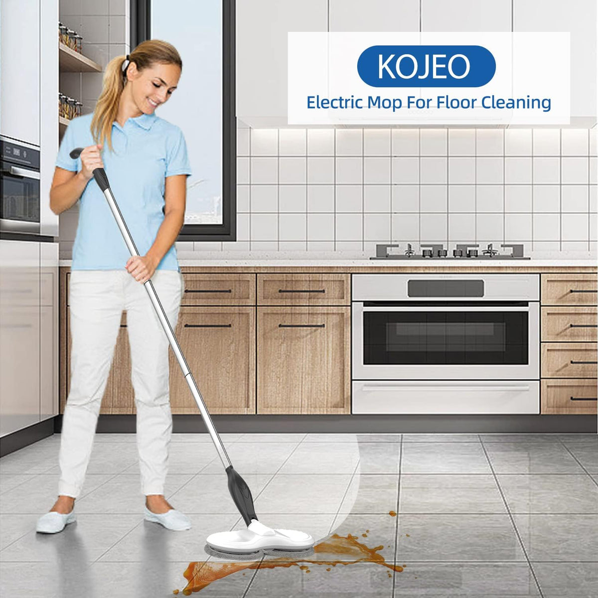 Electric Mop for Floor Cleaning, As Seen On TV, Cordless Spin Mopper Motorised Electric Mops for