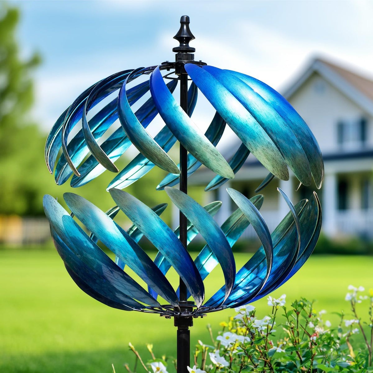 LimeHill Wind Spinner for Yard and Garden - Large Metal Kinetic Wind Sculptures for Outdoor