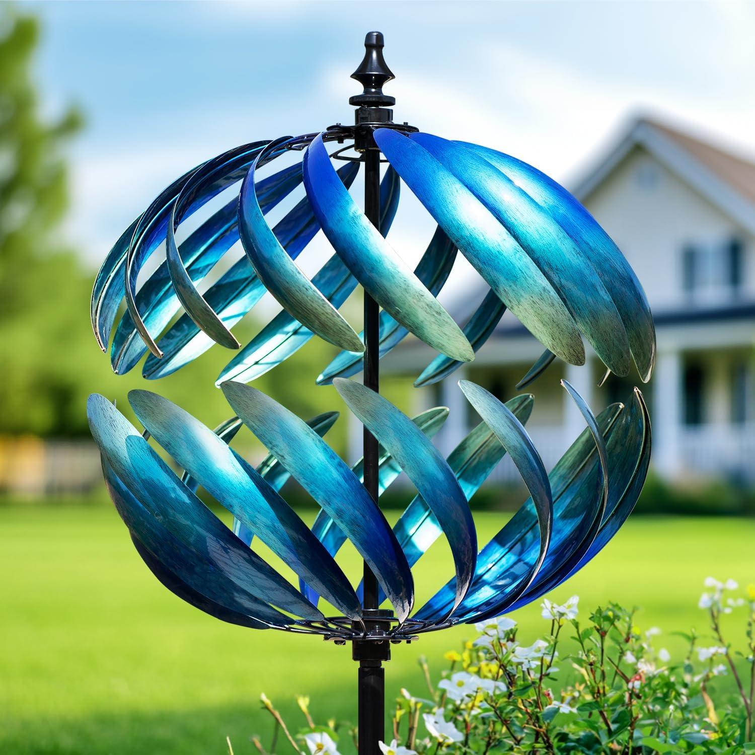 LimeHill Wind Spinner for Yard and Garden - Large Metal Kinetic Wind Sculptures for Outdoor
