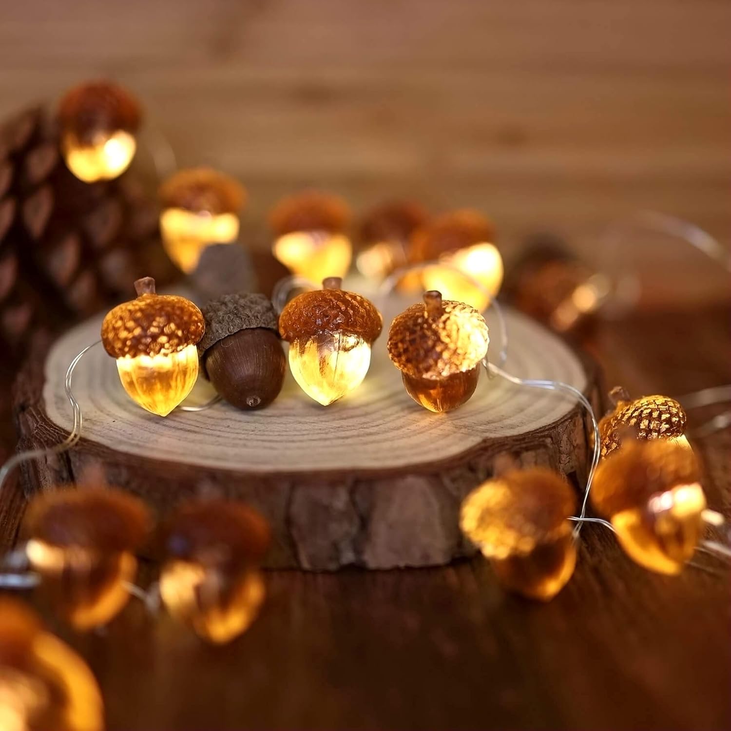 Thanksgiving Acorn Lights Fall Garland Decorative Fairy String Light Cute Novelty Lights 30 LEDs 10