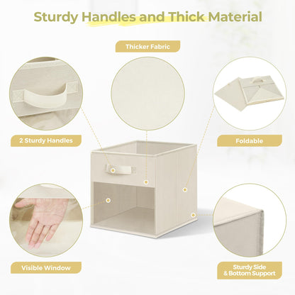 STORAGEIDEAS Storage Bins with Clear Window, 11x11 Storage Cubes, Collapsible Cube Storage Box
