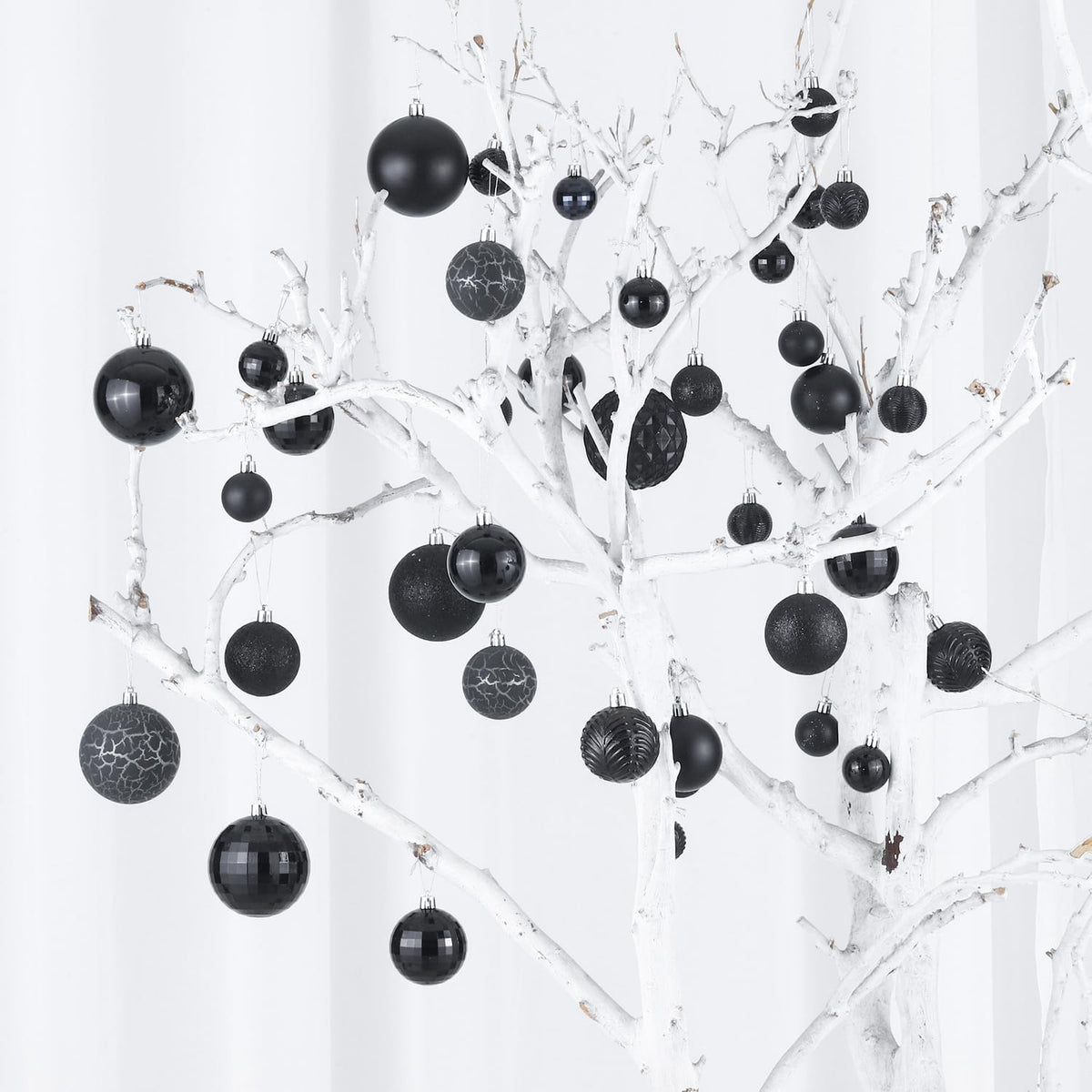 LANGXUN 36pcs Black Christmas Tree Decorations Balls, Bolas De Navidad, 2025 Christmas Decor