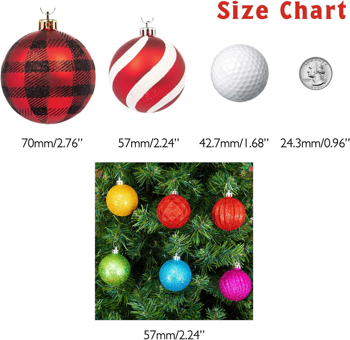 Every Day is Christmas Ornaments, Shatterproof Christmas Tree Ornament Set, Christmas Balls