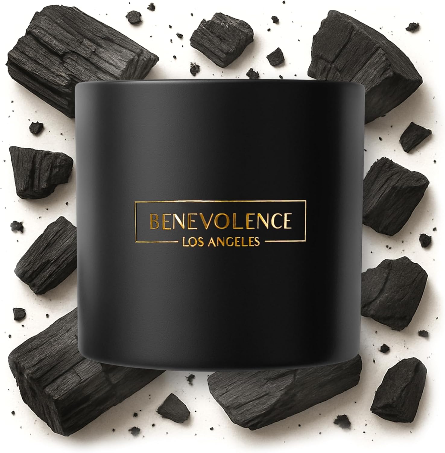 Benevolence LA 3 Wick Candle, Charcoal Large Scented Candle | Soy Candles | Gifts for Women and Men