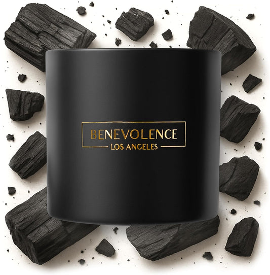 Benevolence LA 3 Wick Candle, Charcoal Large Scented Candle | Soy Candles | Gifts for Women and Men