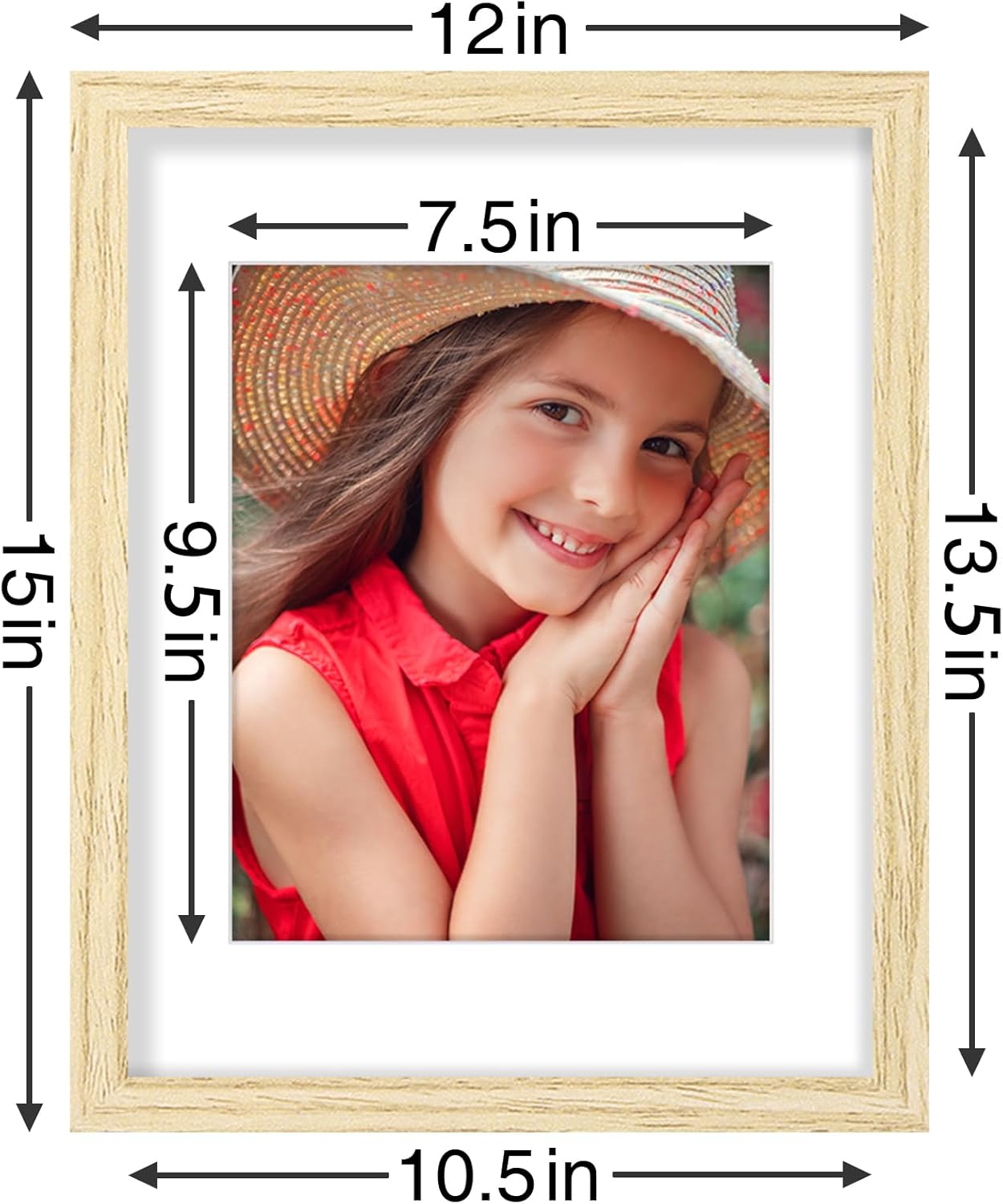 Vittanly 11x14 Picture Frames Set of 9, Shatter Resistant Plexiglass, Display 8x10 Pictures with
