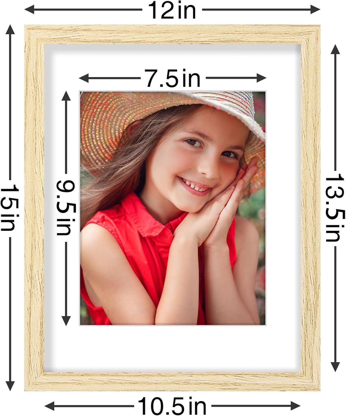 Vittanly 11x14 Picture Frames Set of 9, Shatter Resistant Plexiglass, Display 8x10 Pictures with