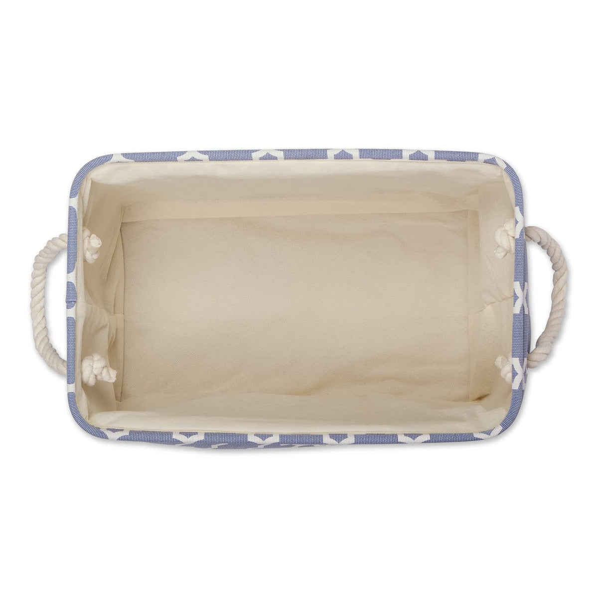 DII Polyester Container with Handles, Lattice Storage Bin, Medium, Stonewash Blue