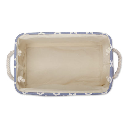 DII Polyester Container with Handles, Lattice Storage Bin, Medium, Stonewash Blue