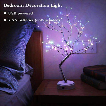 20" 108 LED Tabletop Bonsai Tree Light, Sparkly Fairy Spirit Tree Lights, Battery/USB Operated, DIY