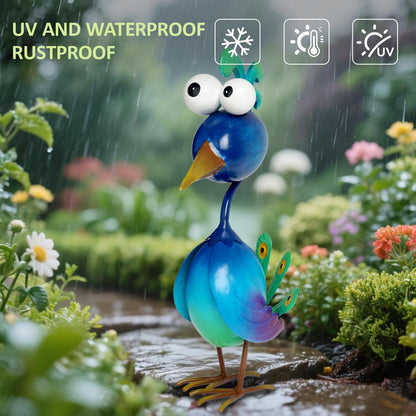 Kircust Peacock Decor Metal Yard Art Outdoor Statues Lawn Decorations Outside Garden Peacocks