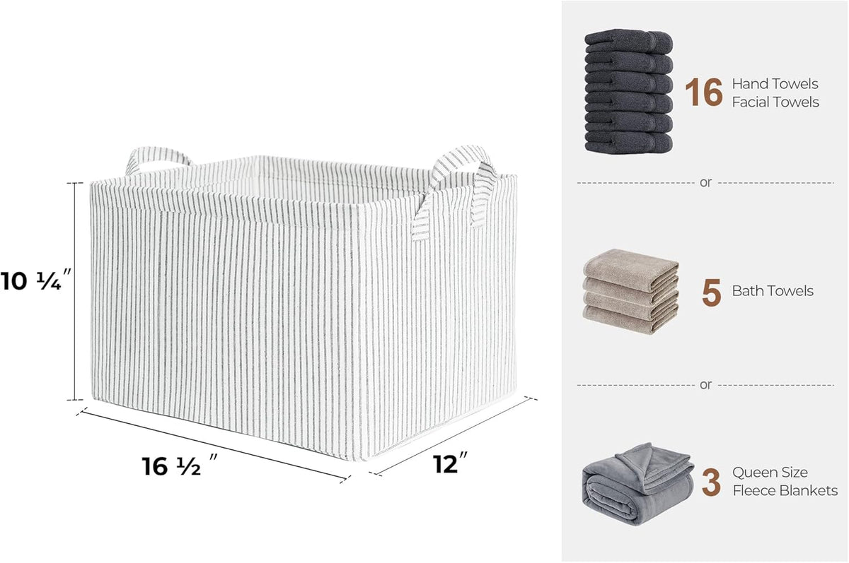 StorageWorks Storage Bins, Fabric Storage Bins for Shelves, Large Storage Baskets with Metal Frame