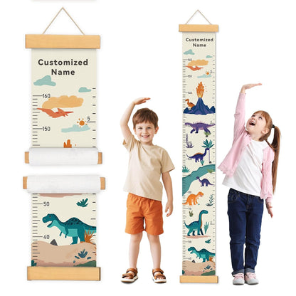 Personalized Name Growth Chart Wall Decor for Kids – Canvas Removable Height Chart Measuring Ruler