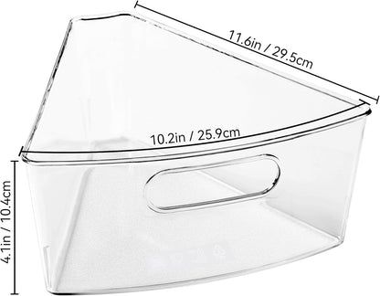 Oubonun Lazy Susan Organizers Set of 6, 11.6’’ x 10.2’’ x 4.1’' Plastic Transparent Kitchen Cabinet