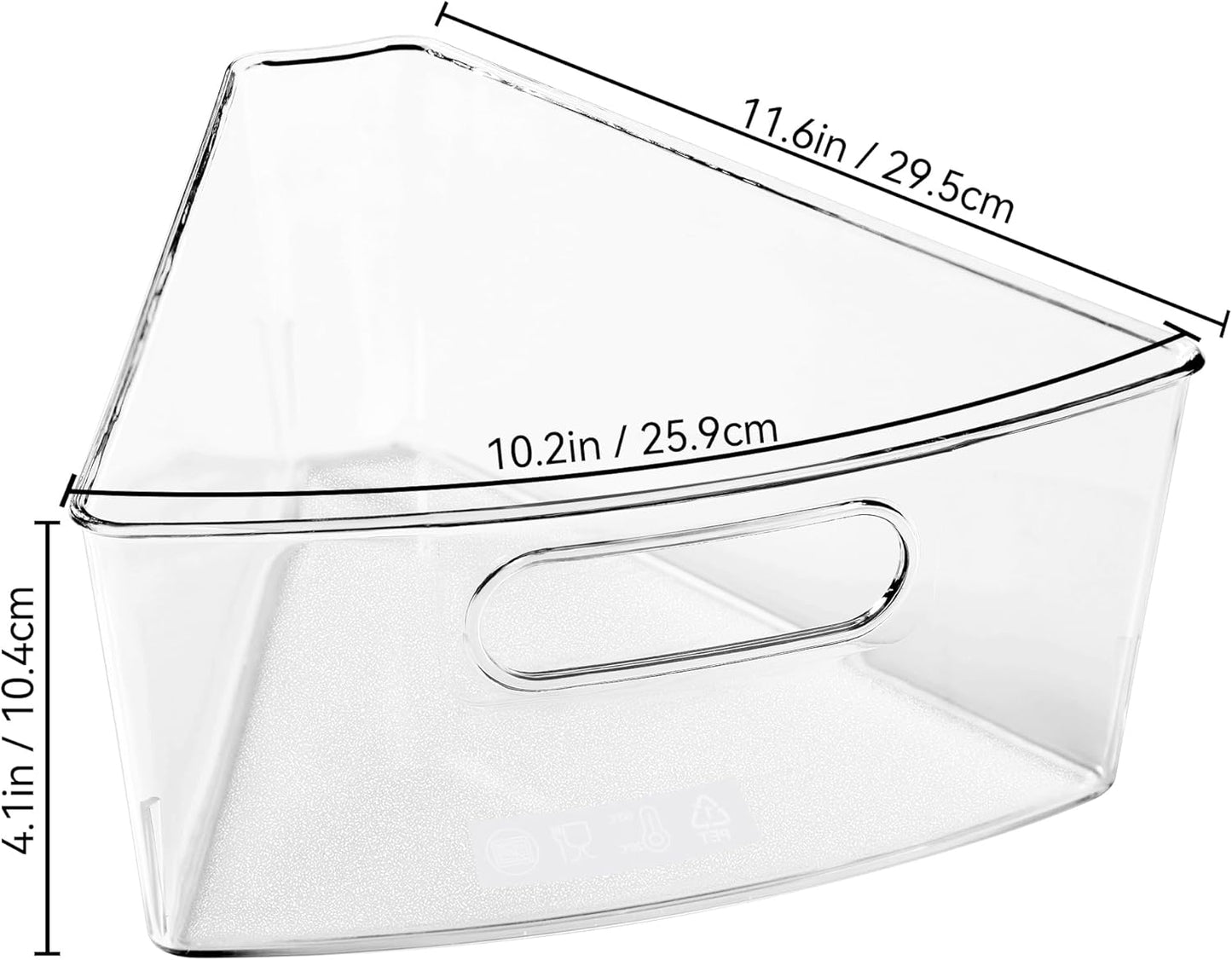 Oubonun Lazy Susan Organizers Set of 8, 11.6’’ x 10.2’’ x 4.1’' Plastic Transparent Kitchen Cabinet