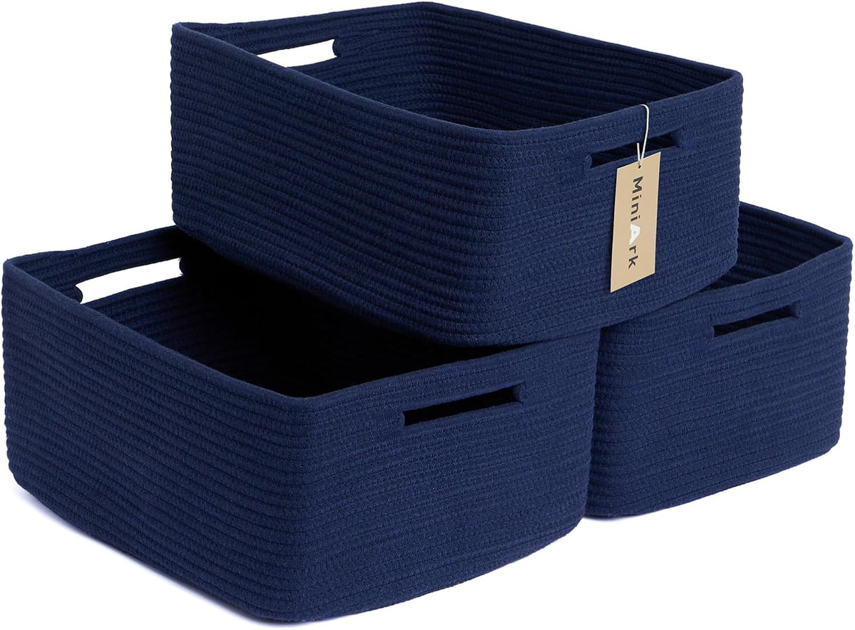 Large Storage Baskets for Shelves, Closet Organizers Bins for Clothes Blanket Towels, Baby Nursery
