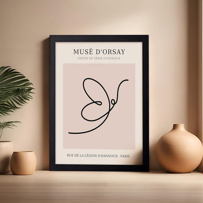 Poster Master Vintage Poster - Retro One Line Butterfly Drawing Print - Butterfly Line Art