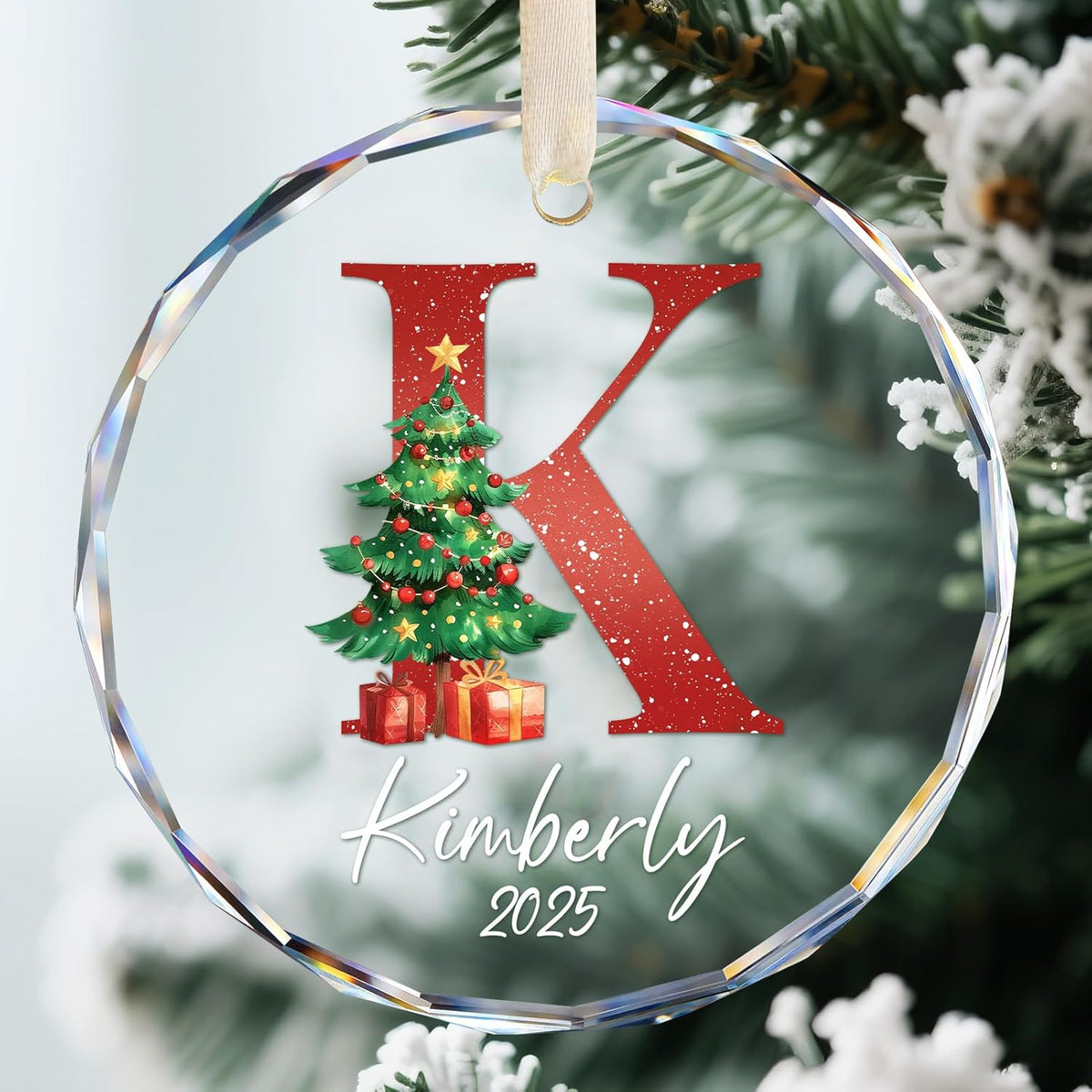 Name Ornaments for Christmas Tree, Personalized Christmas Ornaments 2025, Custom Initial Ornaments