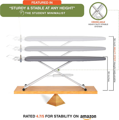 Xabitat Full Size Ironing Board 57" X 15" with Wall Mount Hanger, Full Metal Construction Iron