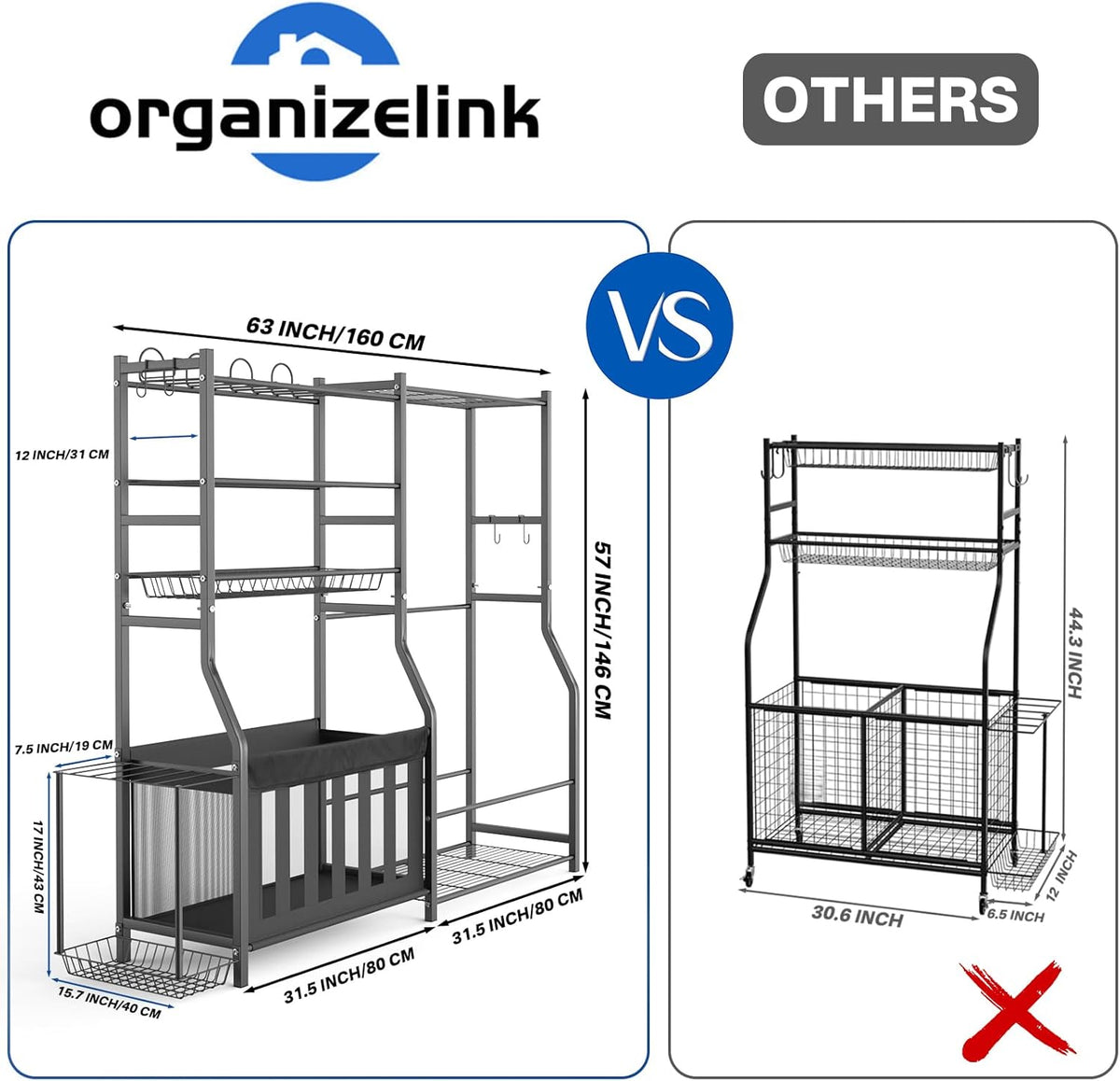 Garage Sports Equipment Organizer, Strong Load Bearing Golf Bag Organizer, Multi Use Golf Ball Rack
