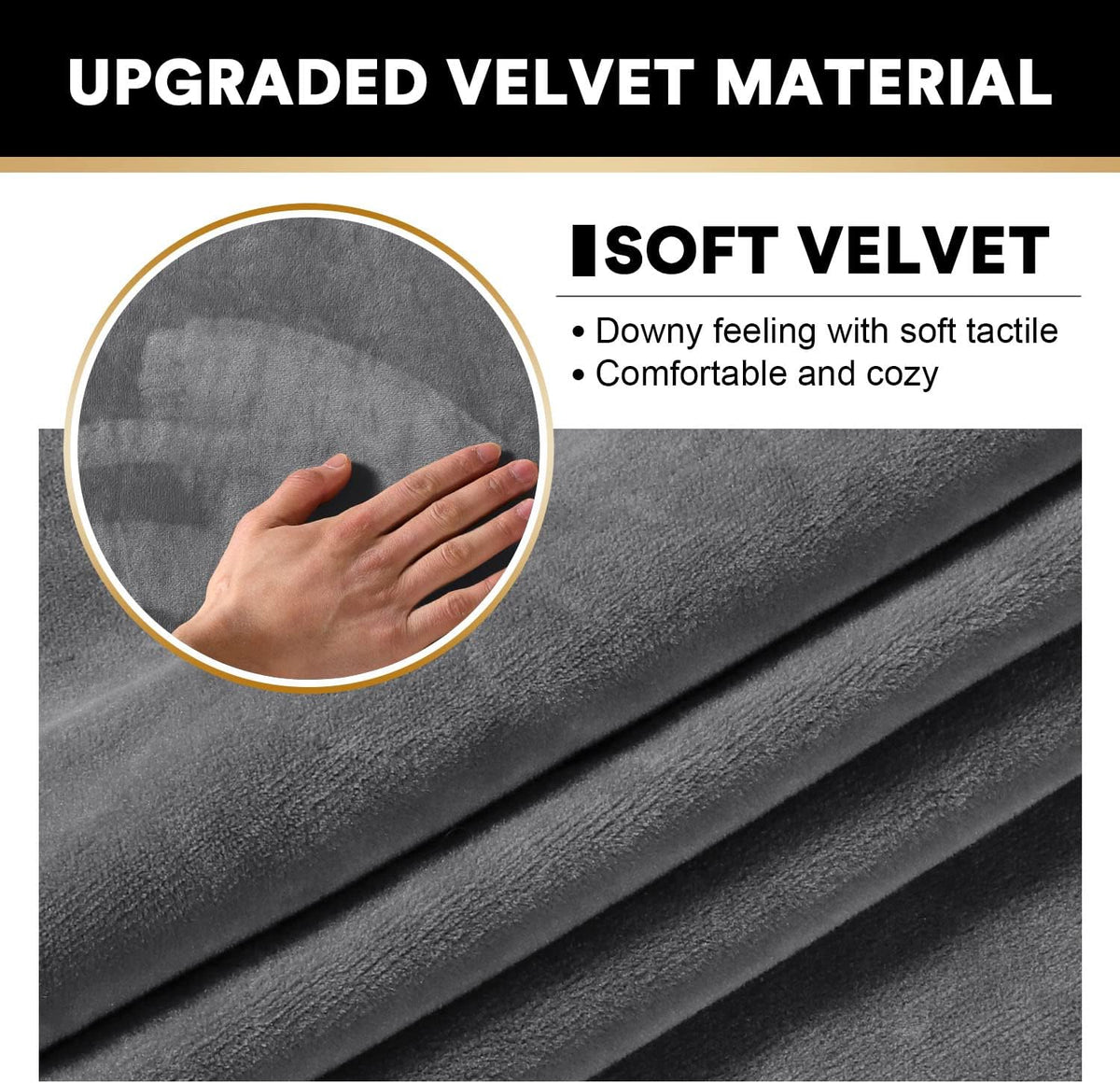 PrinceDeco Sectional Couch Covers 3 Pieces Velvet Sofa Covers L Shape Soft Couch Covers for