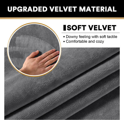 PrinceDeco Sectional Couch Covers 3 Pieces Velvet Sofa Covers L Shape Soft Couch Covers for