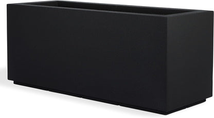 PolyStone Milan Tall Modern Outdoor/Indoor Rectangular Trough Planter, 46" L X 17" W X 19" H